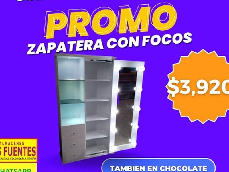 Zapatero con focos blanco