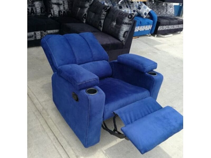 Sofá reclinable azul