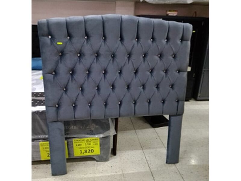 Cabecero gris madera tapizado