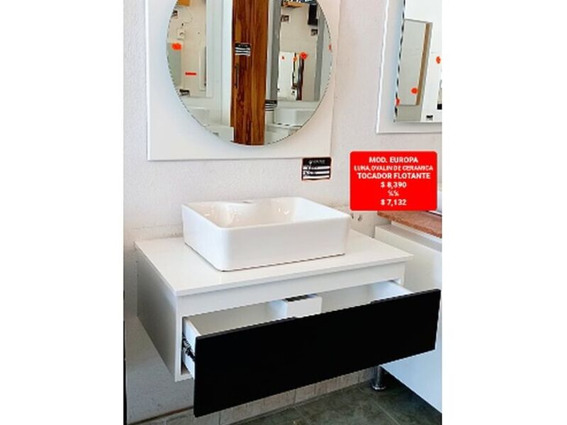 Lavamanos madera color blanco con café