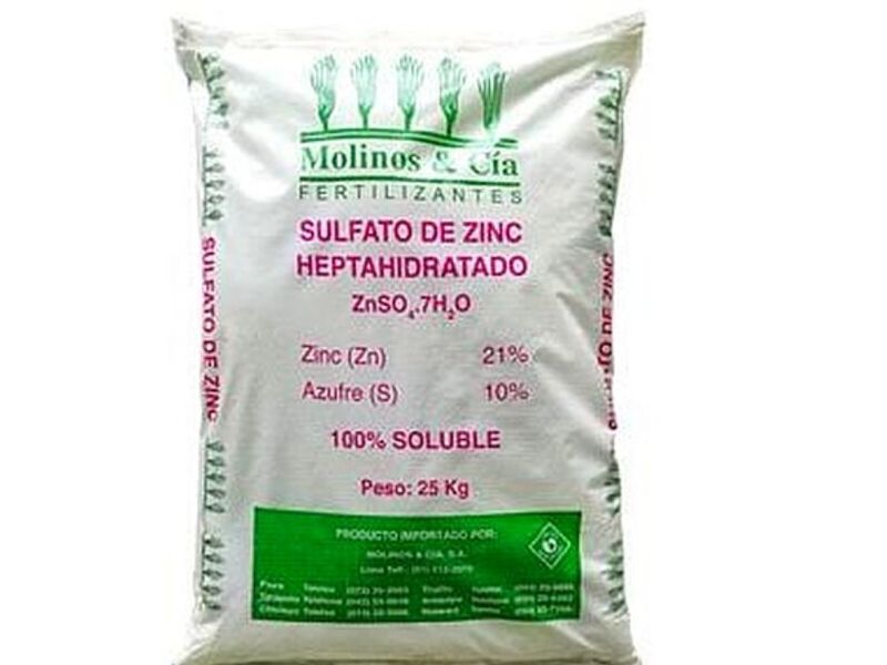 SULFATO DE ZINC SACO 25 kg MÉXICO