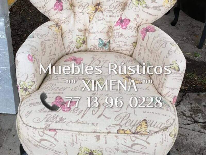 Silla Sala Flores Blanca Pachuca