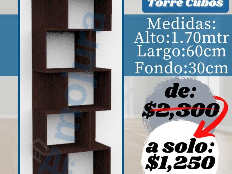 Estantería Torre Cubos Marrón Mor