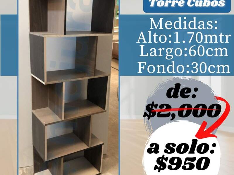 Estantería Torre Cubos Beige Mor