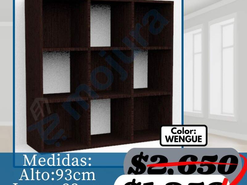 Estantería 9 Cubos Wengue Mor