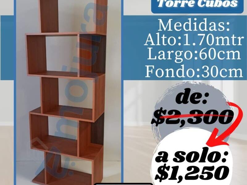 Estantería Torre Cubo Granate Mor