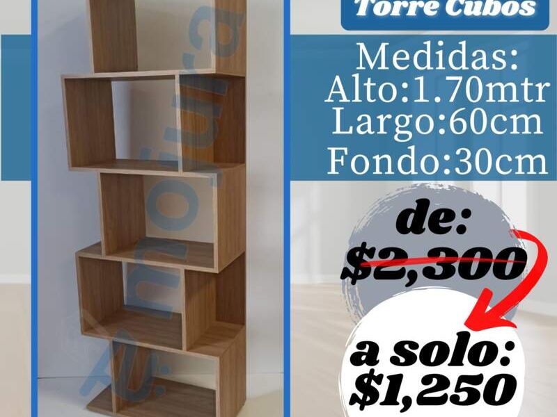 Estantería Torre Cubo Hickory Mor