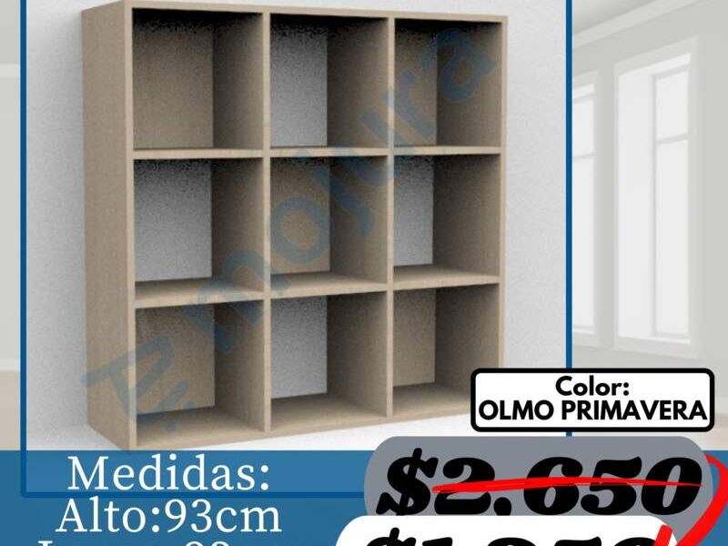 Estantería 9 Cubos Olmo Primavera Mor