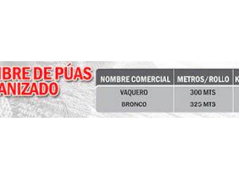 Alambre de puas Galvanizado Mexico