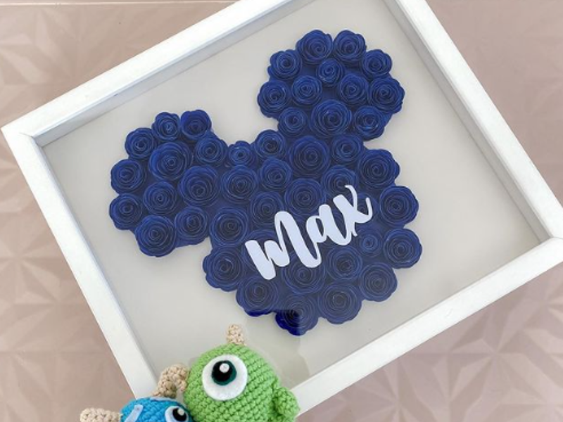 Cuadro con Flores 3D Mickey Mouse