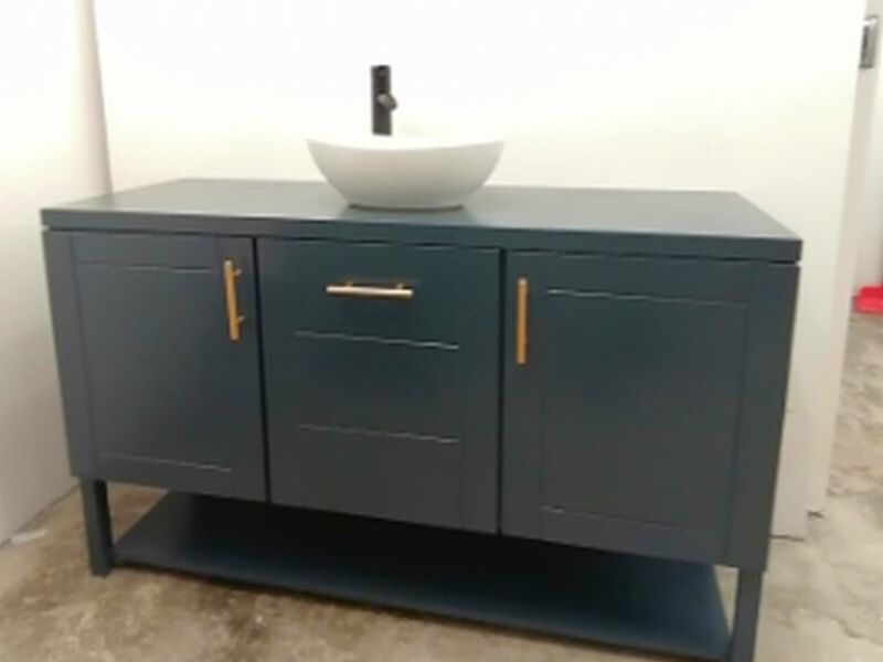 Mueble baño color gris México 