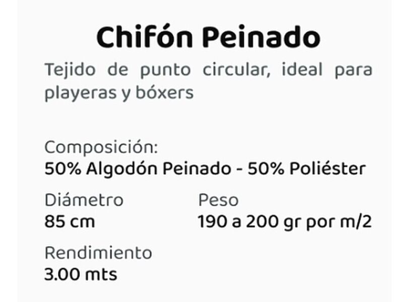 Tela Chifón peinado Mexico