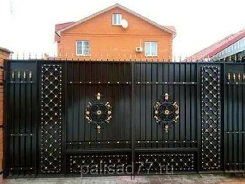 Puerta negra seguridad detalles dorados MX