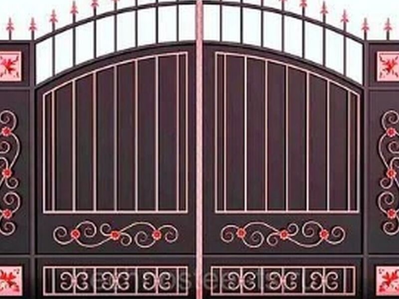 Puerta rojo y cafe seguridad Mexico