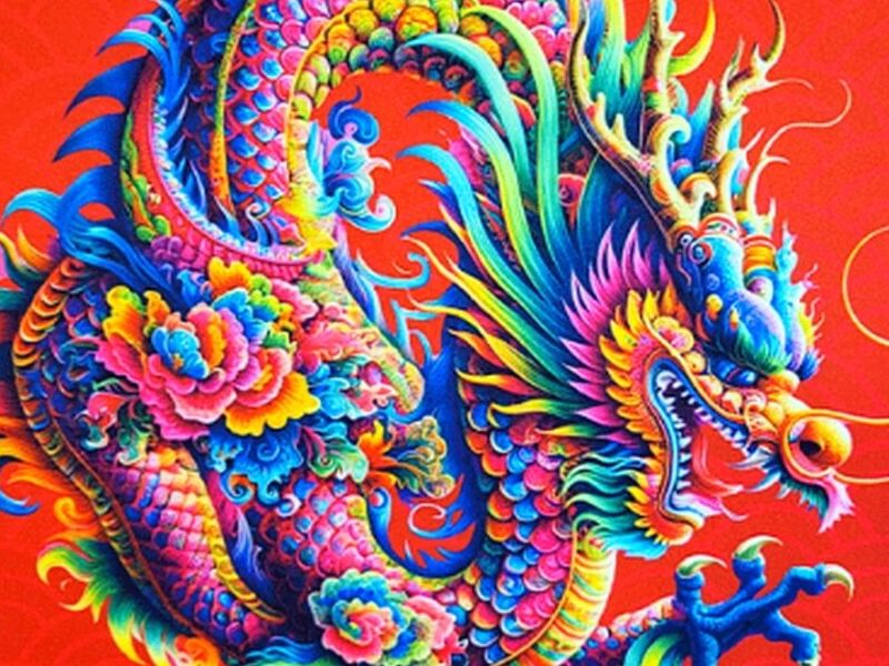 CANASTA DIGITAL DRAGÓN CHINO DE COLORES