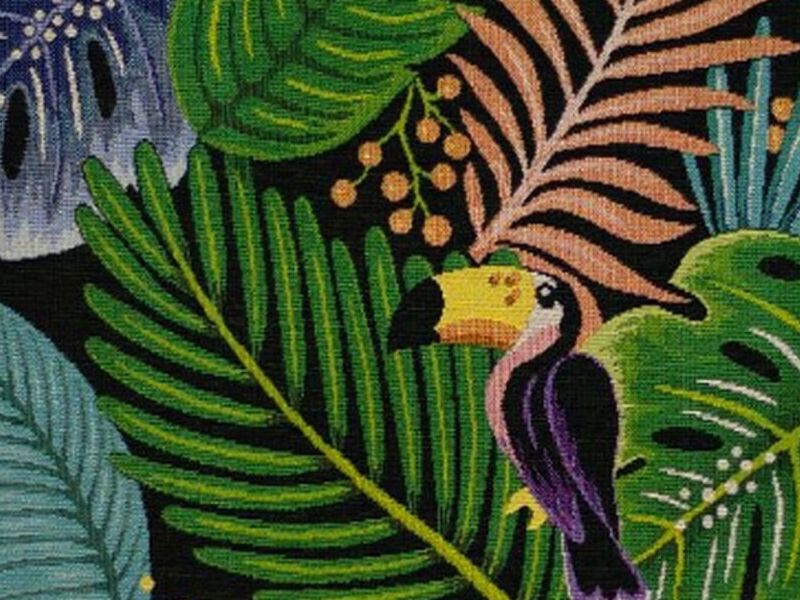 GOBELINO ALGODON- NEGRO SELVA