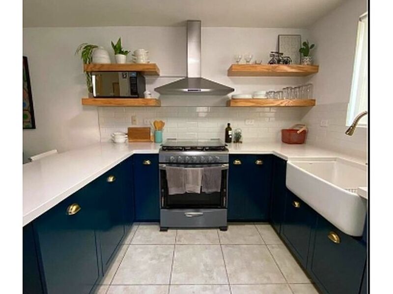 Cocina integral color azul marino México