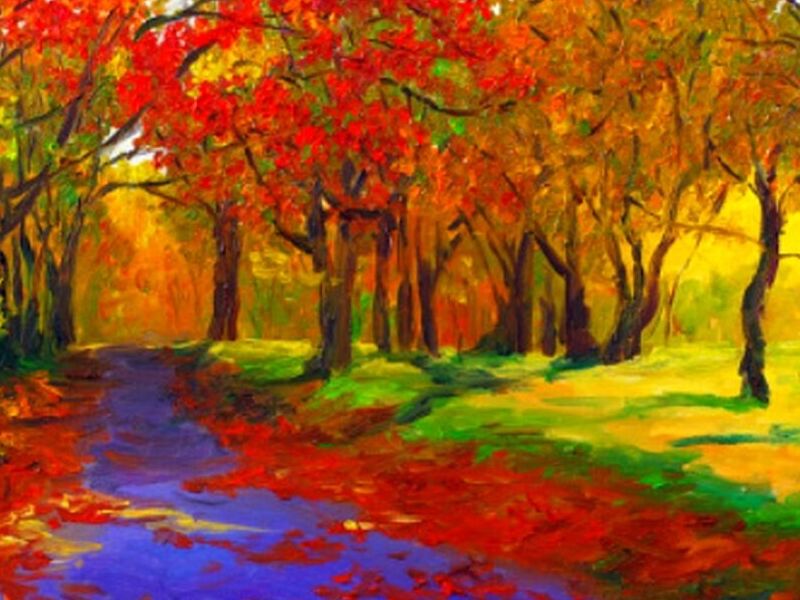 Atardecer de Otoño, Óleo de Paisaje