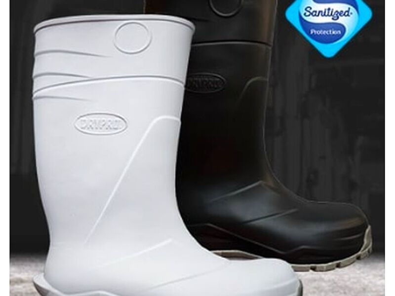 Bota de caucho blanco/gris México