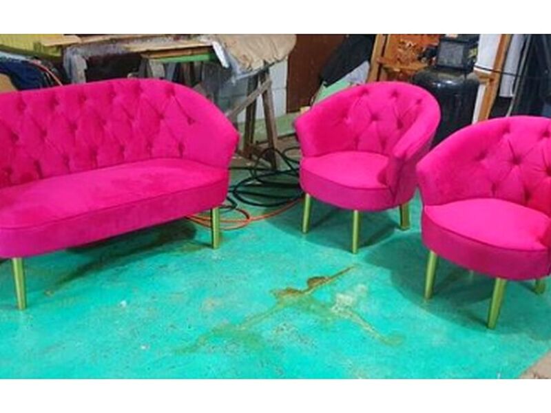 SILLONES TAPIZADOS EN ROSADO MEXICO
