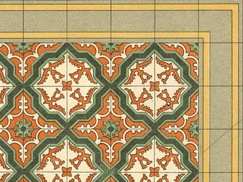 Mosaico cenefa espiga México 