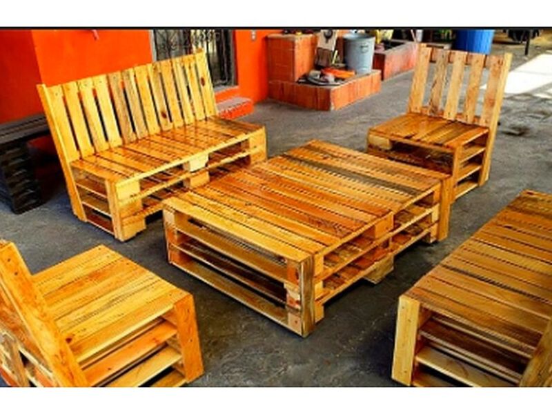 Juego de bancas y mesa de centro Mx