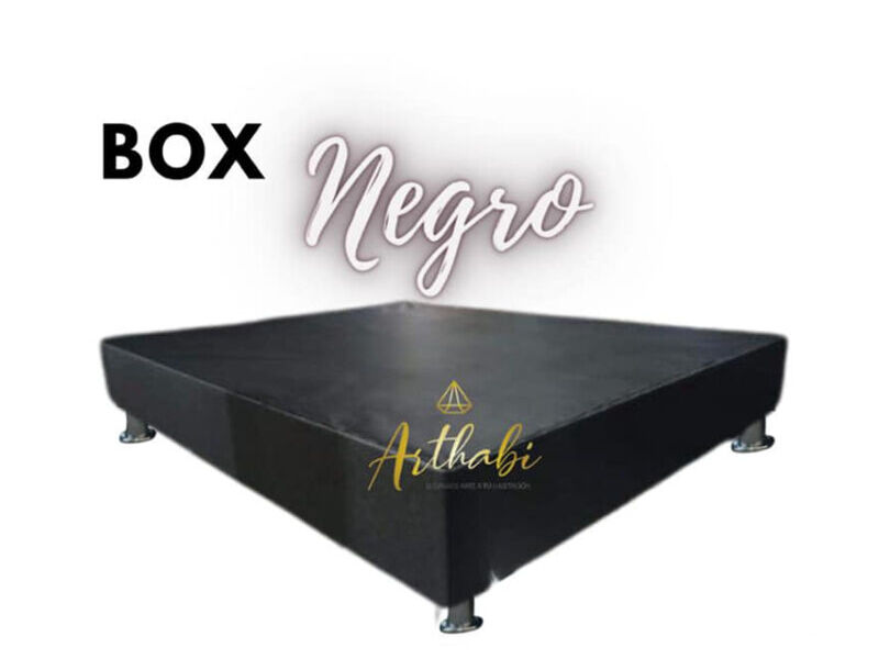 Base Cama Matrimonial Box Negro Qro