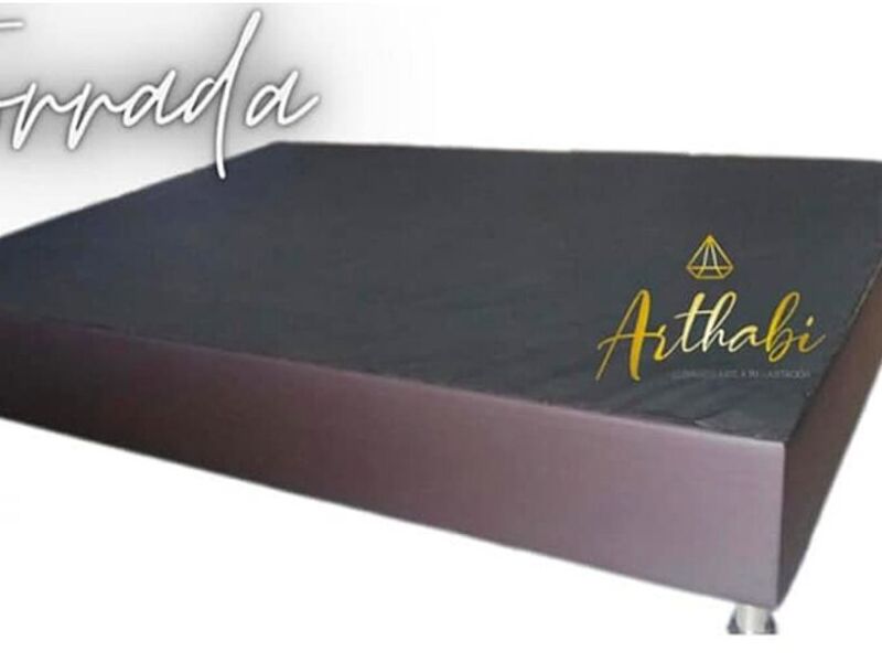 Cama Matrimonial Base Forrada Gris Qro