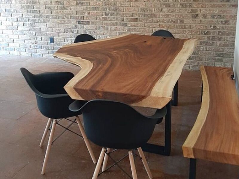 Mesa y banca de parota  para 8 México