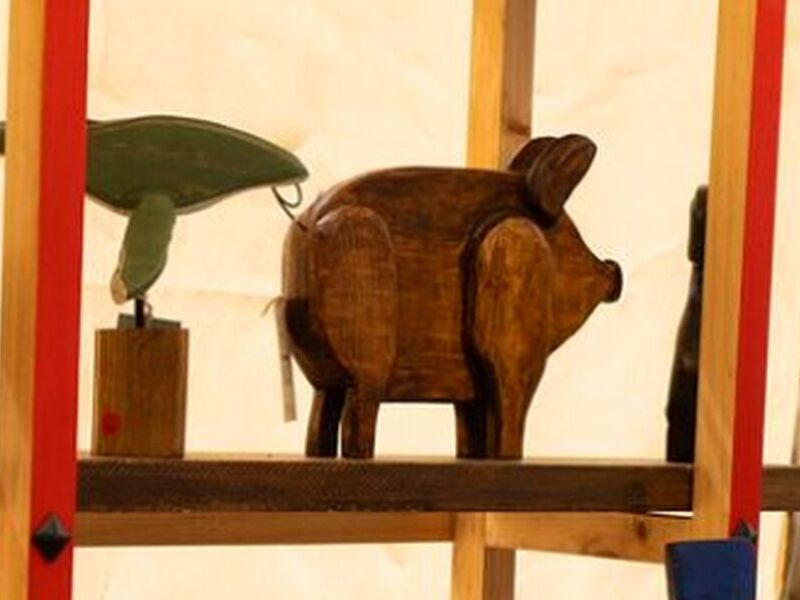 Figura cerdito madera CDMX