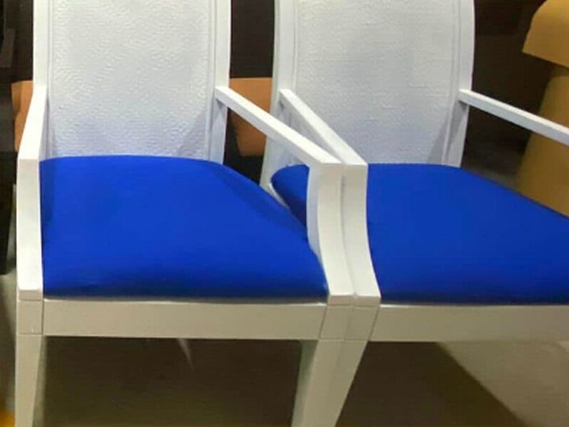 Juego Sillas Comedor Blanco Azul Cancún