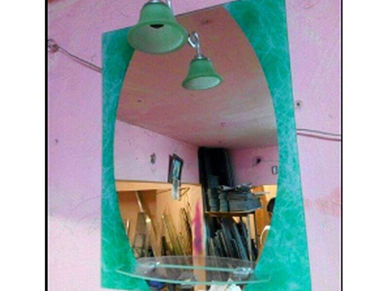 Espejo base turquesa ovalado México