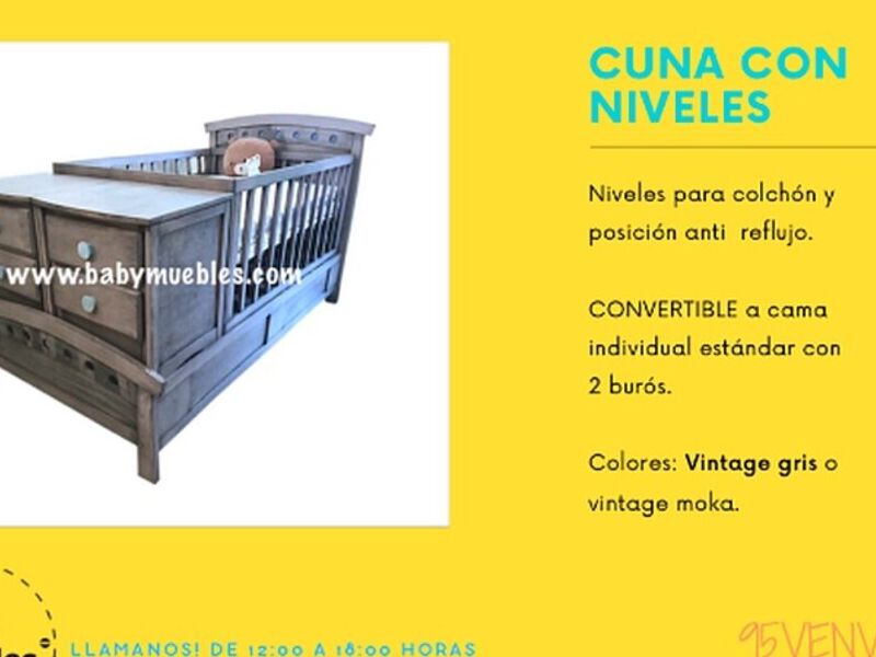Cuna con niveles madera