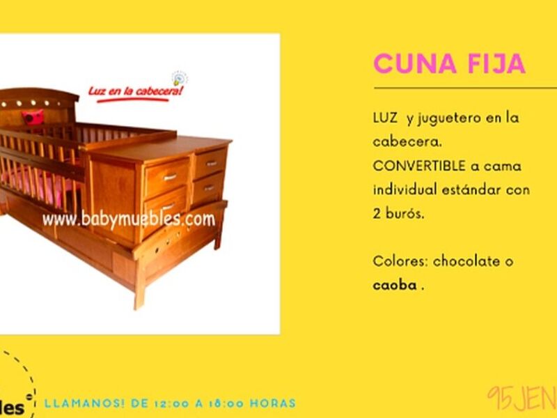 Cuna fija madera