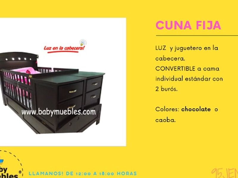 Cuna fija madera negro