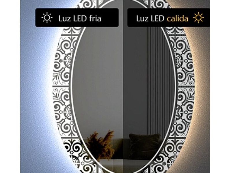 Espejo ovalado luz led México