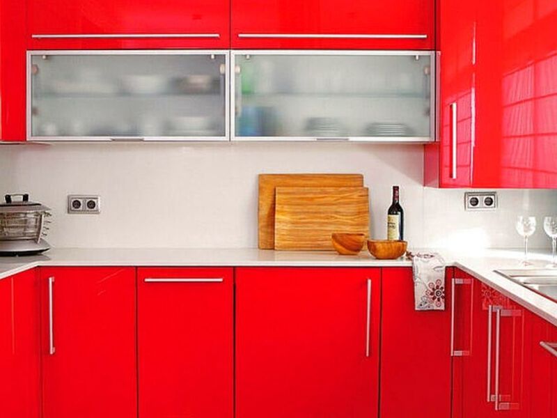 Muebles de cocina rojo