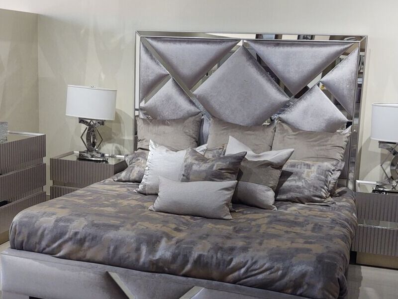 Cama Matrimonial Modelo Rombos Gris Culiacán