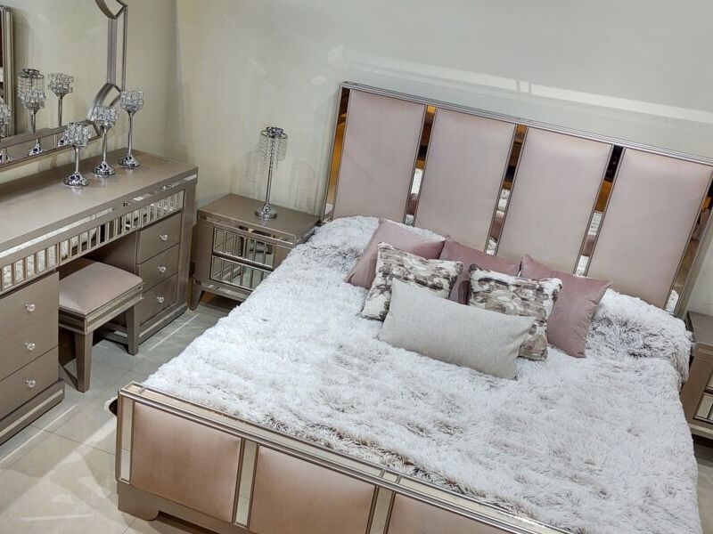 Cama Matrimonial Rectángulos Dorada Culiacán