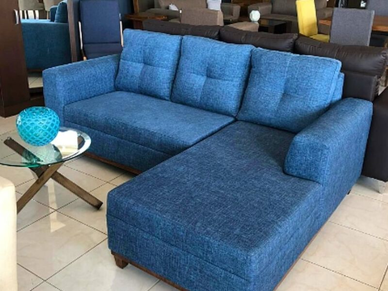 Sofá esquinero azul
