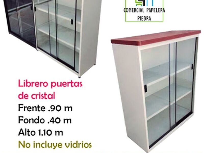 Librero puertas cristal