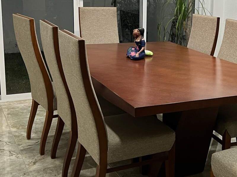 Juego Sillas Comedor 8 Personas Beige Reynosa