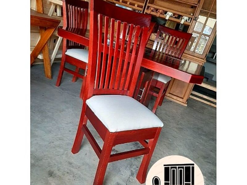 Sillas comedor madera tapizados tela blanca