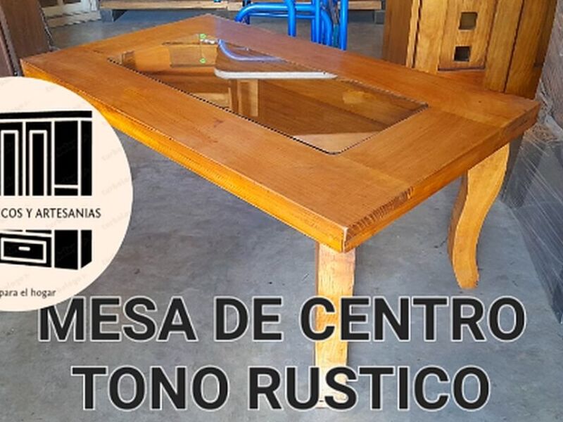 Mesa centro sala tono rústico