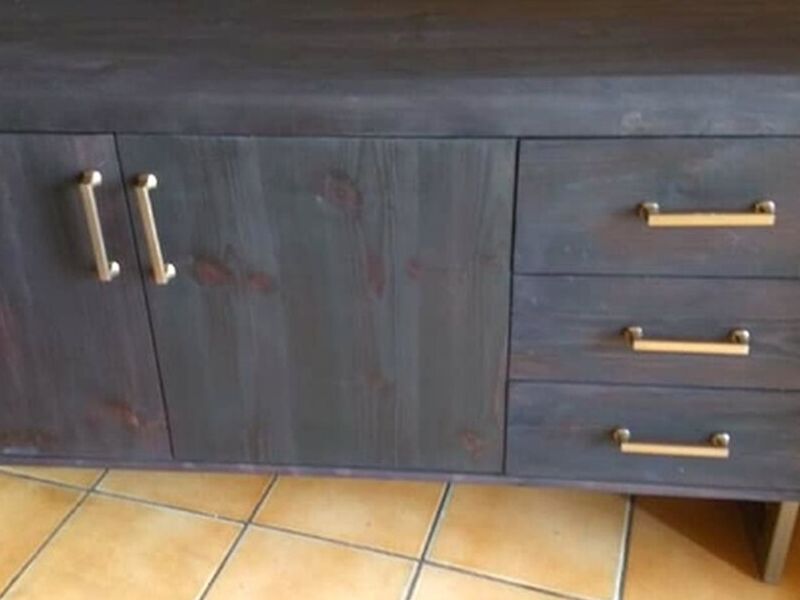 Soporte televisión madera negro 