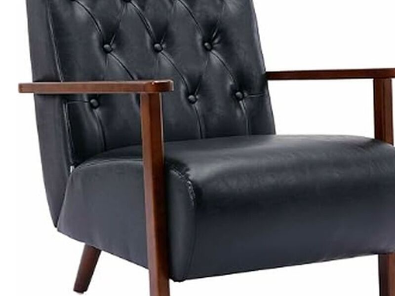 Sillón reposabrazos negro hogar