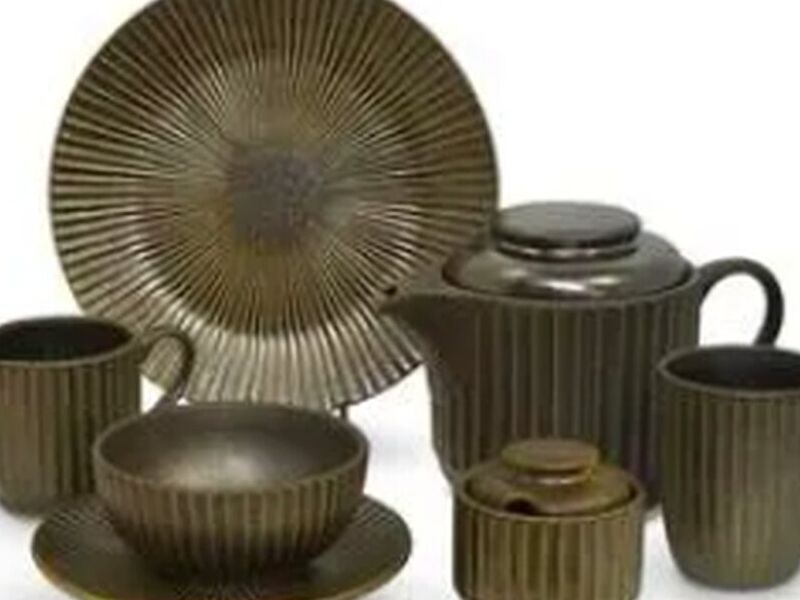 Vajilla 4 puestos Shell Metalizado