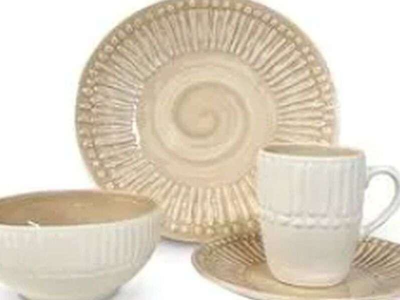 Vajilla 4 puestos Macao Taupe