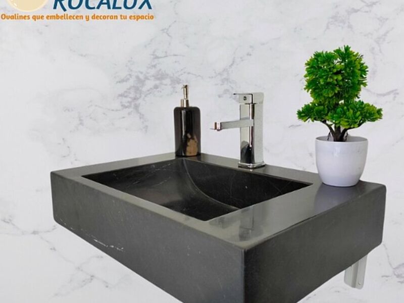 Lavabo de mármol negro CDMX