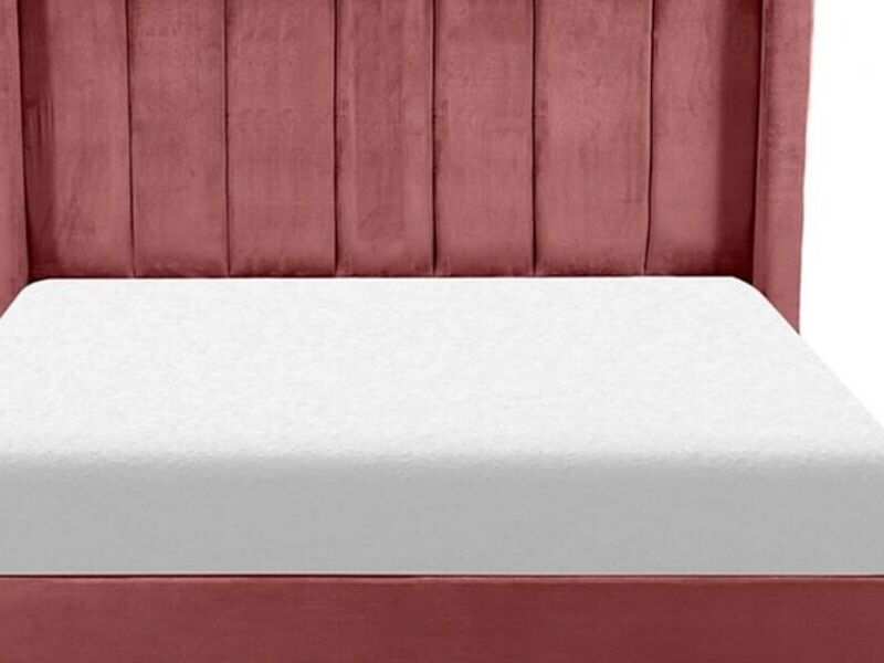 CAMA KING SIZE TERCIOPELO LENNE ROSA BELLA